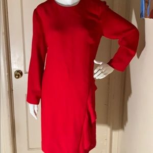 Banana Republic Red Long Sleeves Dress